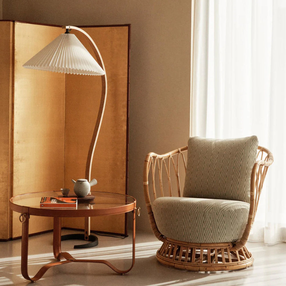 American Retro Pleated Treeline Floor Lamp