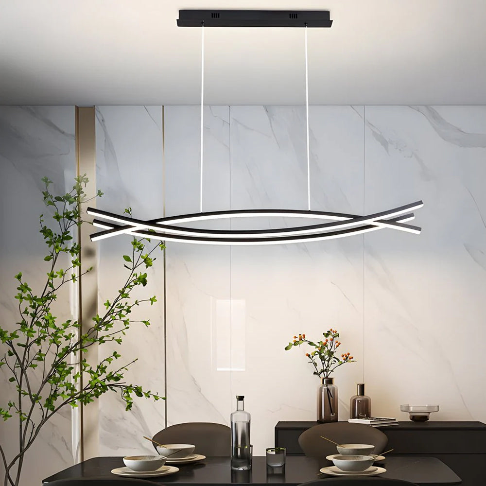 Modern Long Lines Hanging Dimmable Chandelier LED Pendant Lights