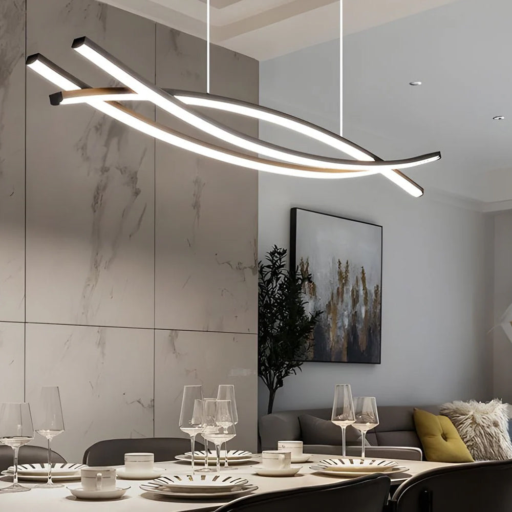 Modern Long Lines Hanging Dimmable Chandelier LED Pendant Lights