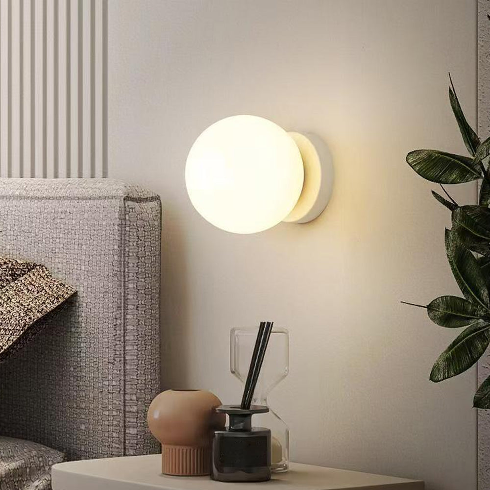 Simple Bedside Corridor Iron Glass LED Small Wall Lamp