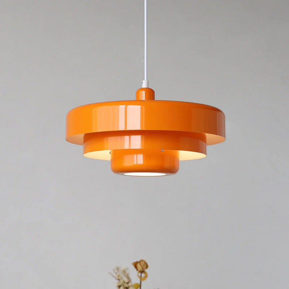 Mid-Century Retro Bauhaus Three-tier Circular Pendant Light