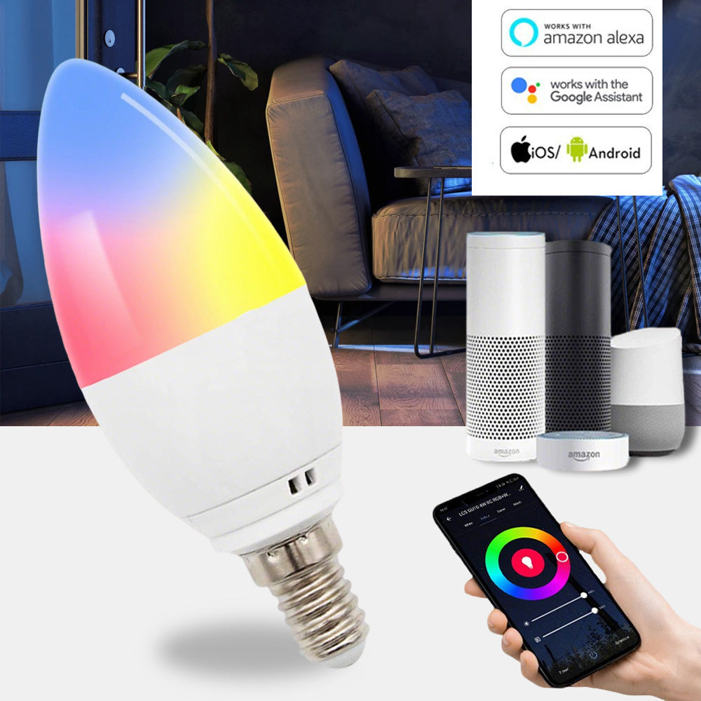 Intelligent Voice Control Dimming and Color Adjustment Smart Candle Lamp