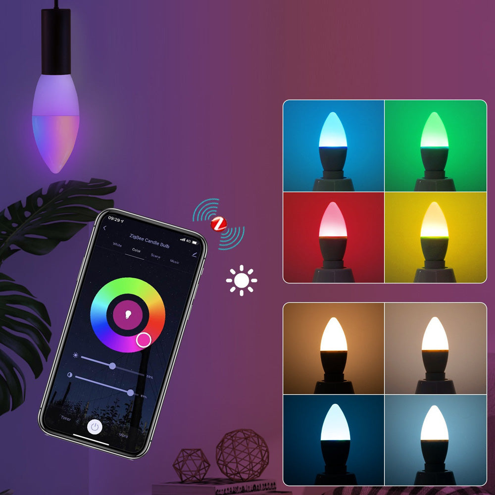 Intelligent Voice Control Dimming and Color Adjustment Smart Candle Lamp