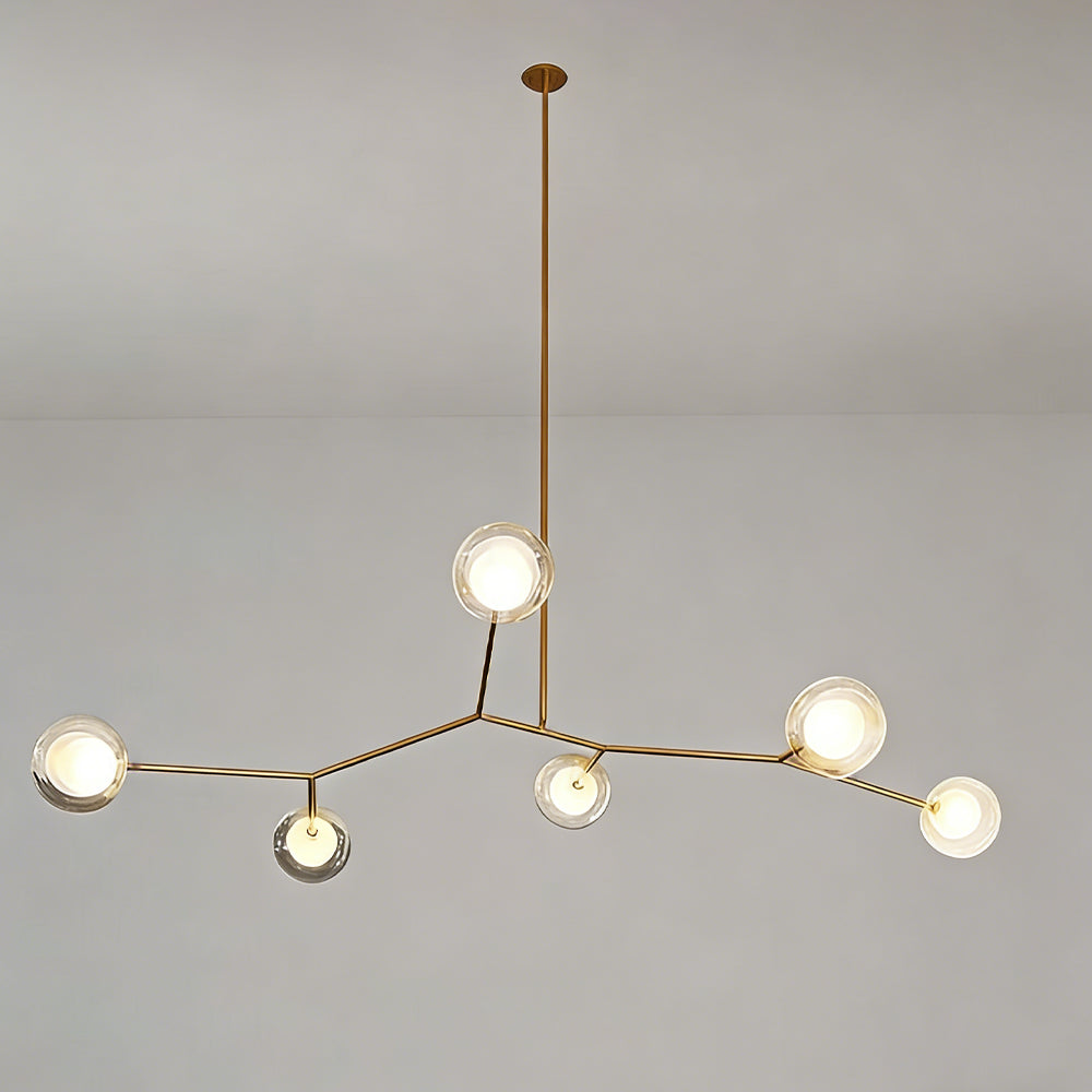 French Retro Molecular golden branches Glass Balls Chandelier