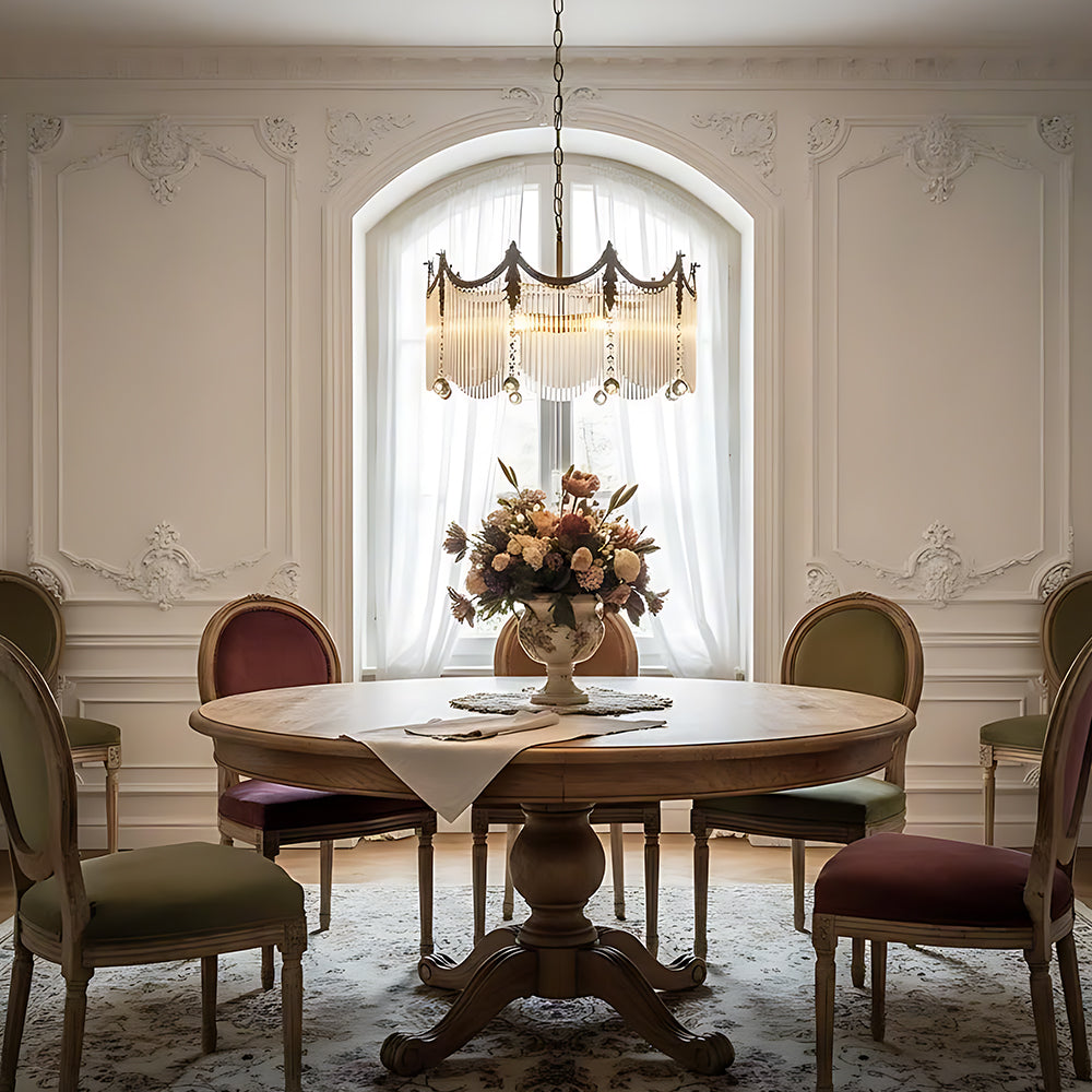 French Luxury Solid Brass Crown Crystal Chandelier