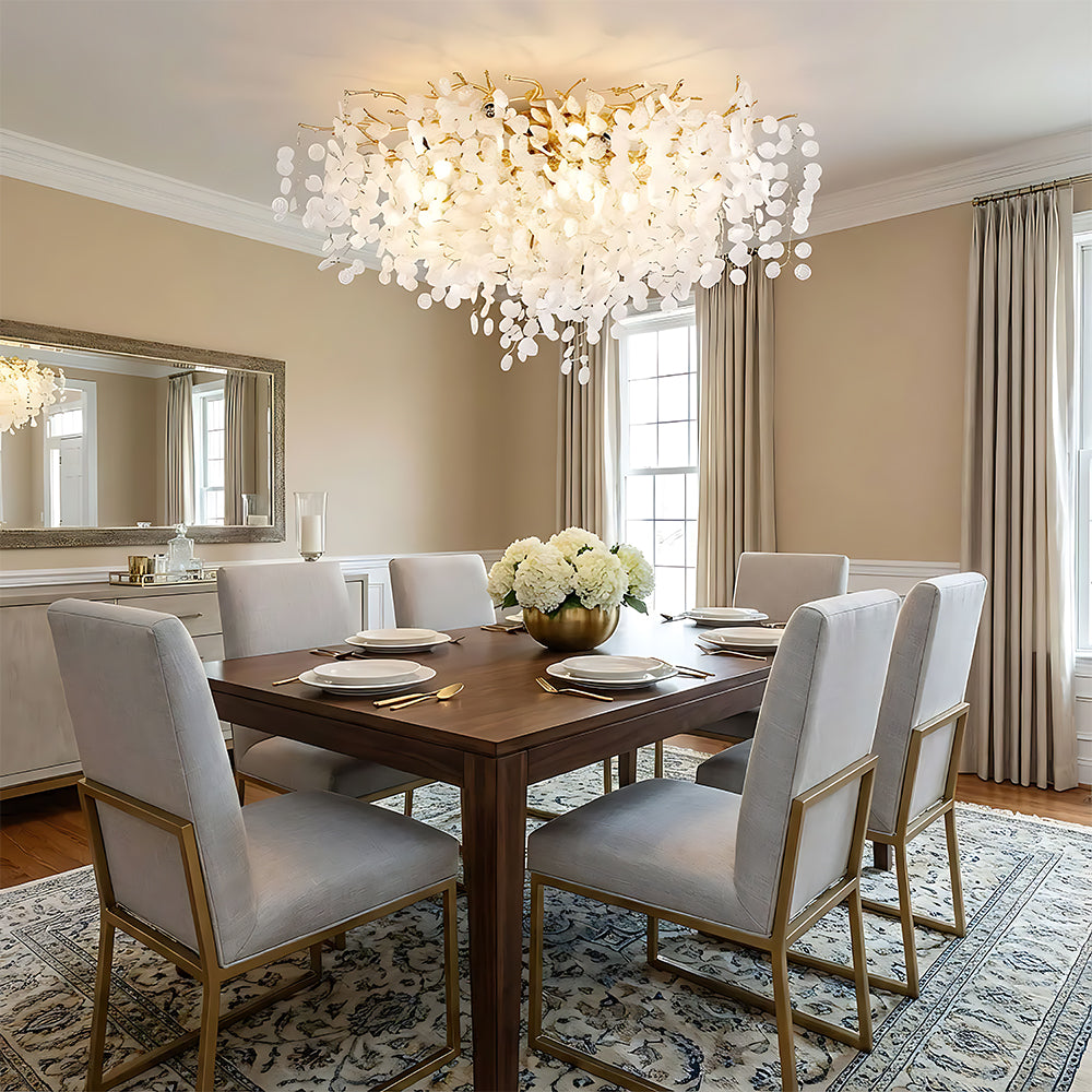 French Luxury Round Metal Bubble Glass Chandelier