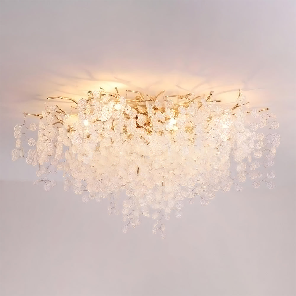 French Luxury Round Metal Bubble Glass Chandelier