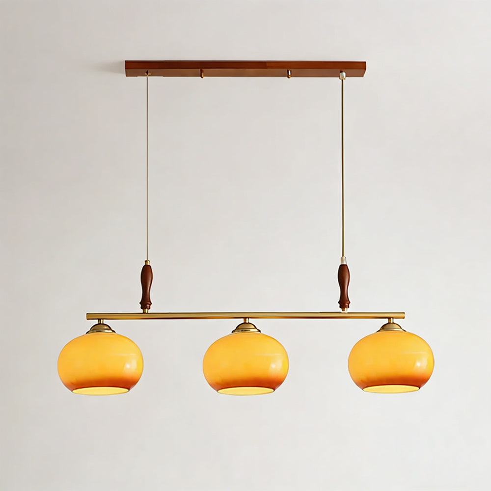Contemporary Scandinavian Persimmon Glass Chandelier