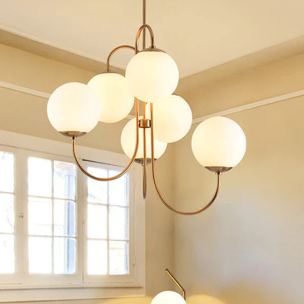French Retro Bubble Pink Glass Marshmallow Chandelier