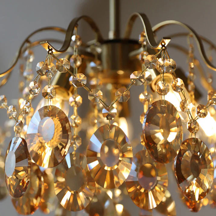 Kristal Kroonluchters Amber Glas Metaal Woonkamer