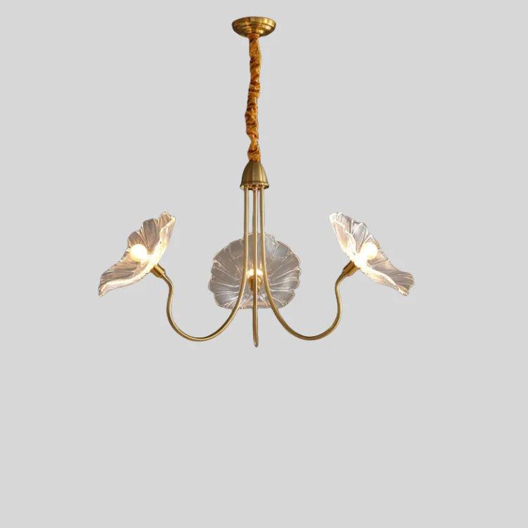 Modern Creative Art Lotus Leaf Glass Living Room Chandelier