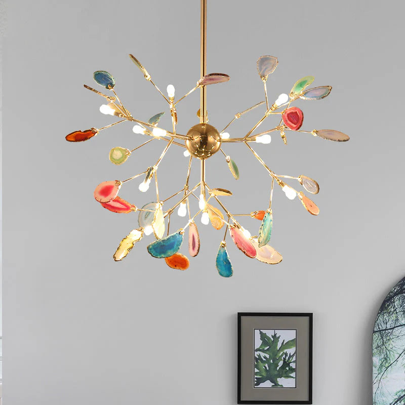 Nordic Creative Art Light Luxury Stone  Agates Chandelier