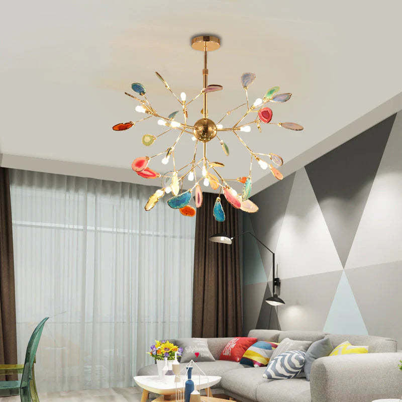 Nordic Creative Art Light Luxury Stone  Agates Chandelier