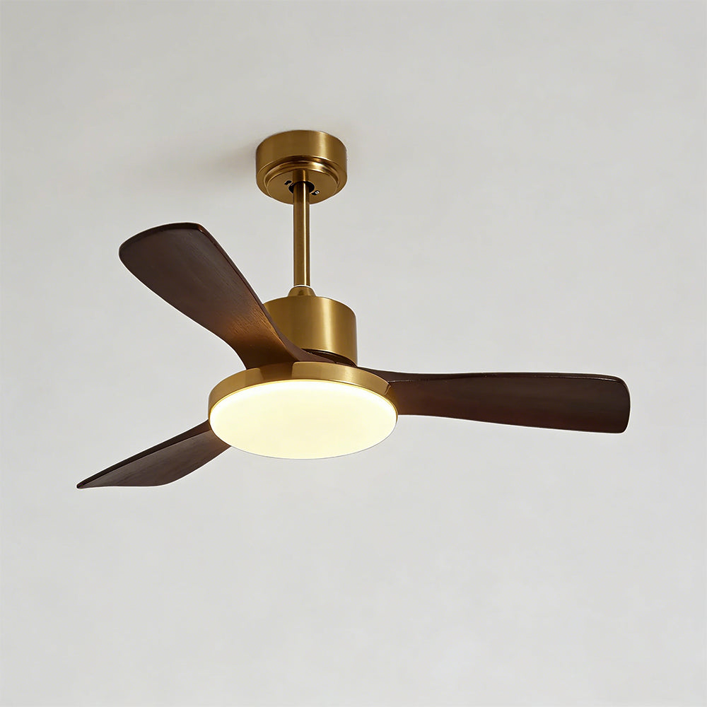 Elegant Minimalist Wooden Ceiling Fan With LED Light