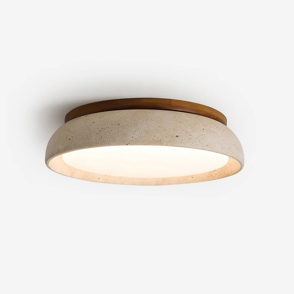 Wabi-Sabi LED Yellow Travertine Corridor Balcony Round Ceiling Light