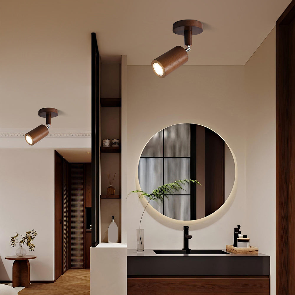 Vintage Wood Track LED Ceiling Light