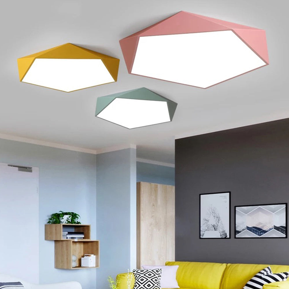 Minimalist Macaron Geometric Metal Ceiling Light