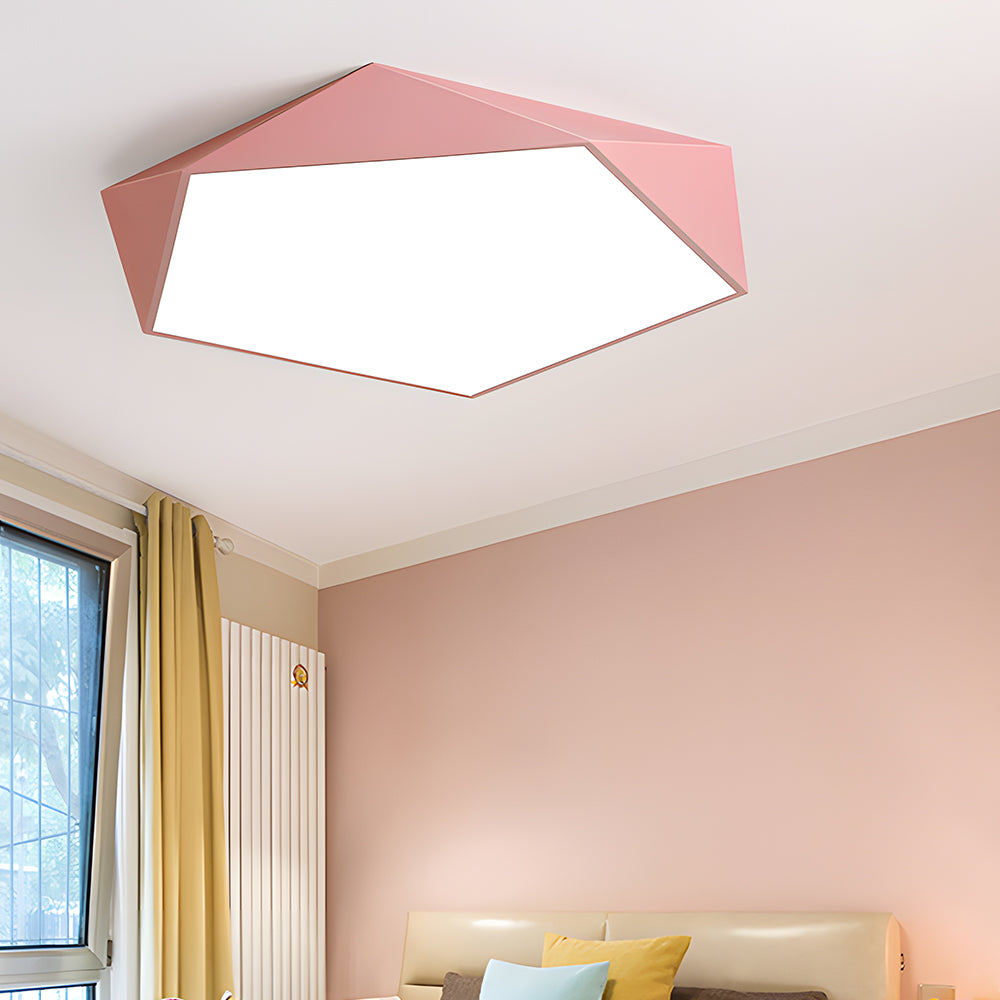 Minimalist Macaron Geometric Metal Ceiling Light