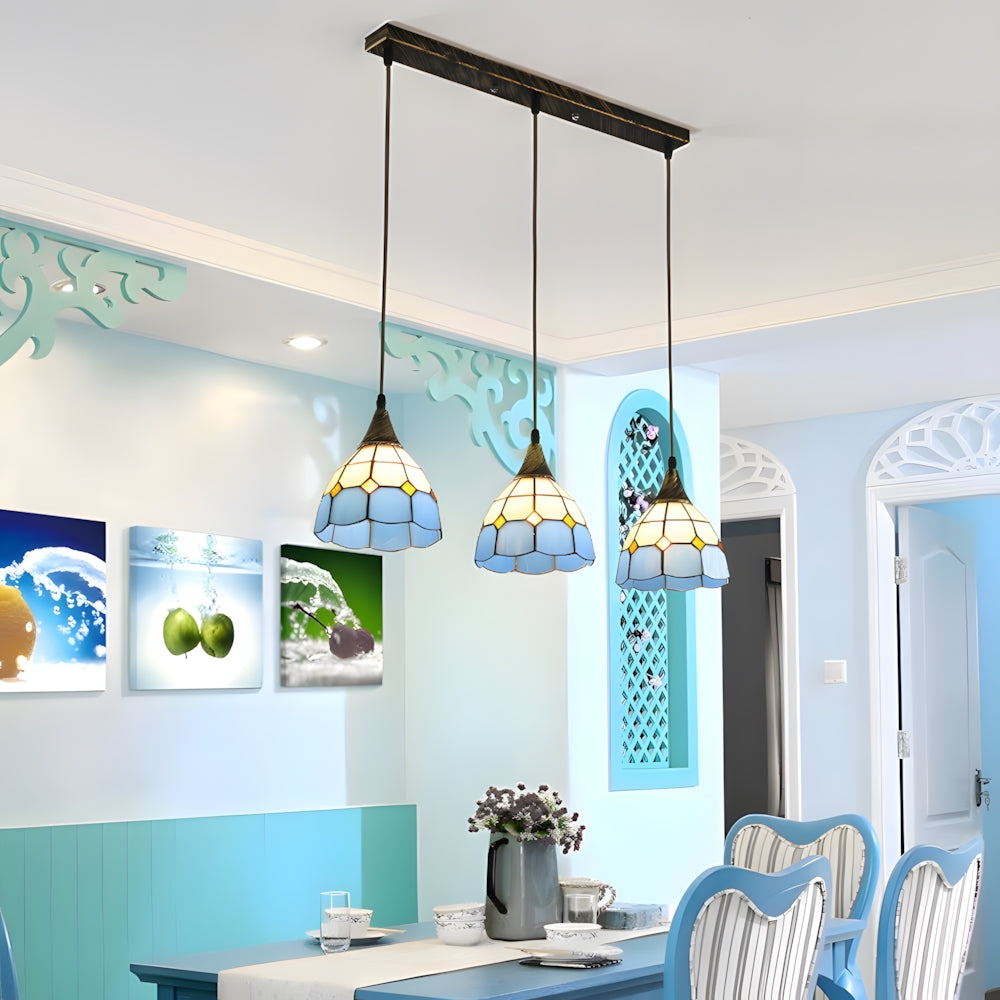 French Creativity Tiffany Stained Glass Chandelier