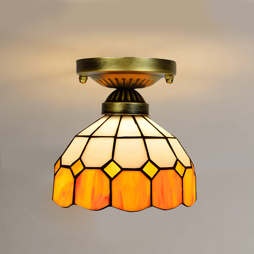 Light Luxury Tiffany Stained Glass Ceiling Light