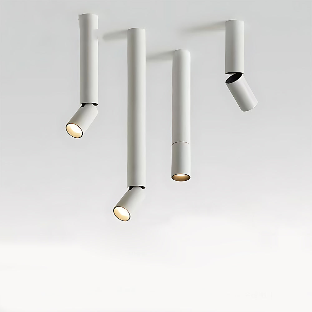 Minimalist Surface-Mounted Adjustable Angle Cylindrical Aluminum Spot Ceiling Light