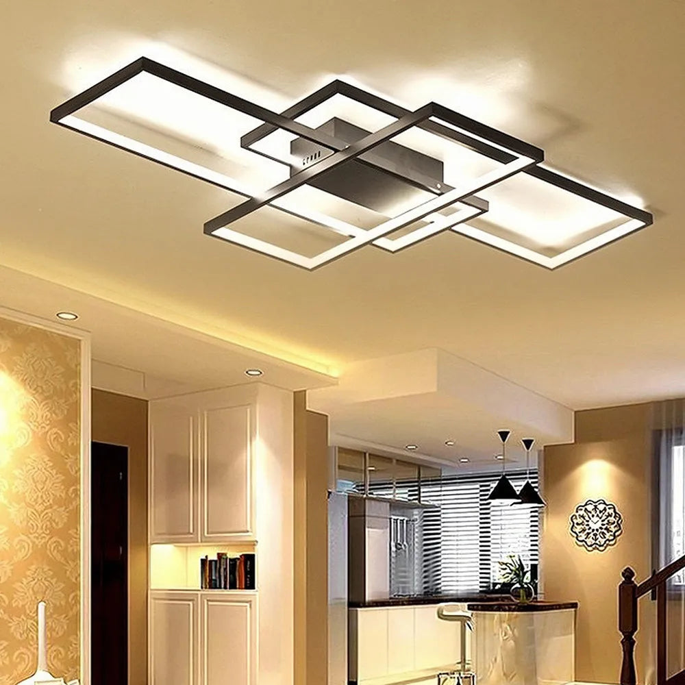 Large Modern Creative Shaped Aluminum LED Living Room Ceiling Light