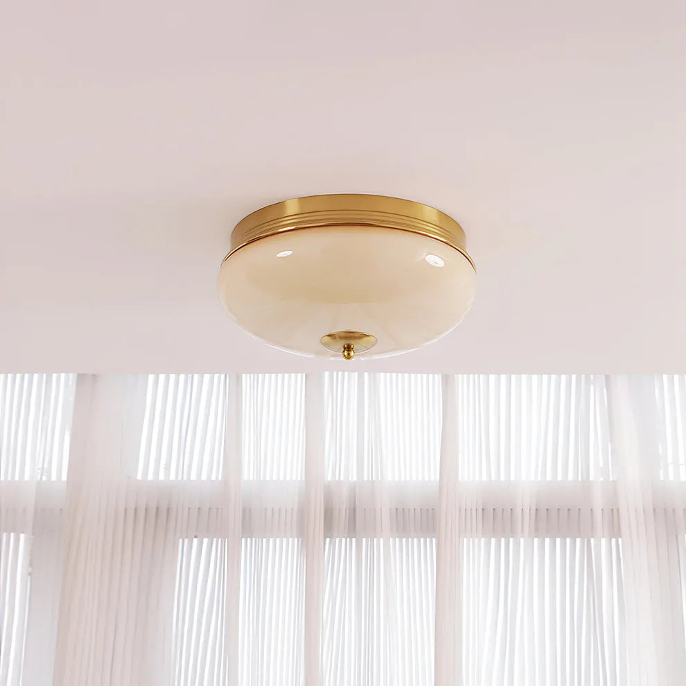 Retro Exquisite French Creamy LED Hallway Glass Ceiling Lights