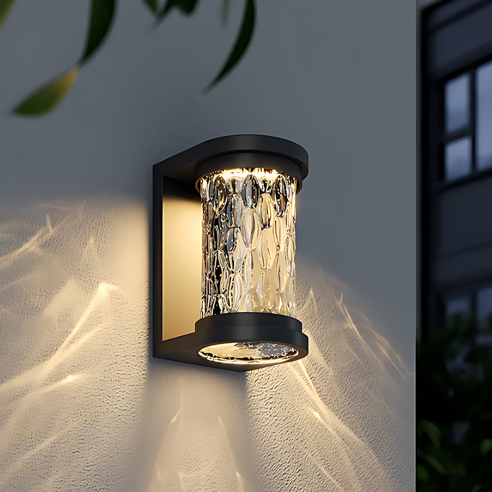 Minimalist Elegant Water Ripple Glass Outdoor Wall Lamp