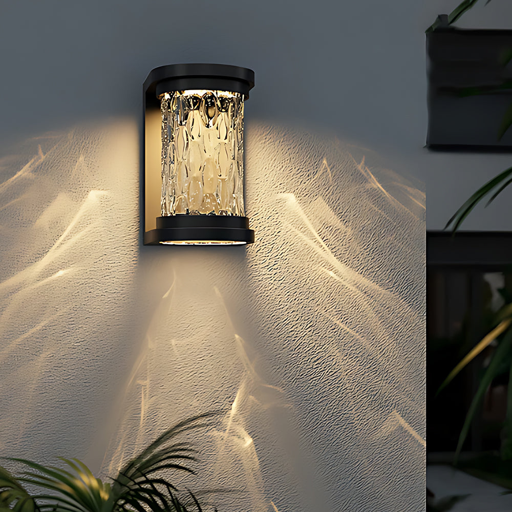Minimalist Elegant Water Ripple Glass Outdoor Wall Lamp