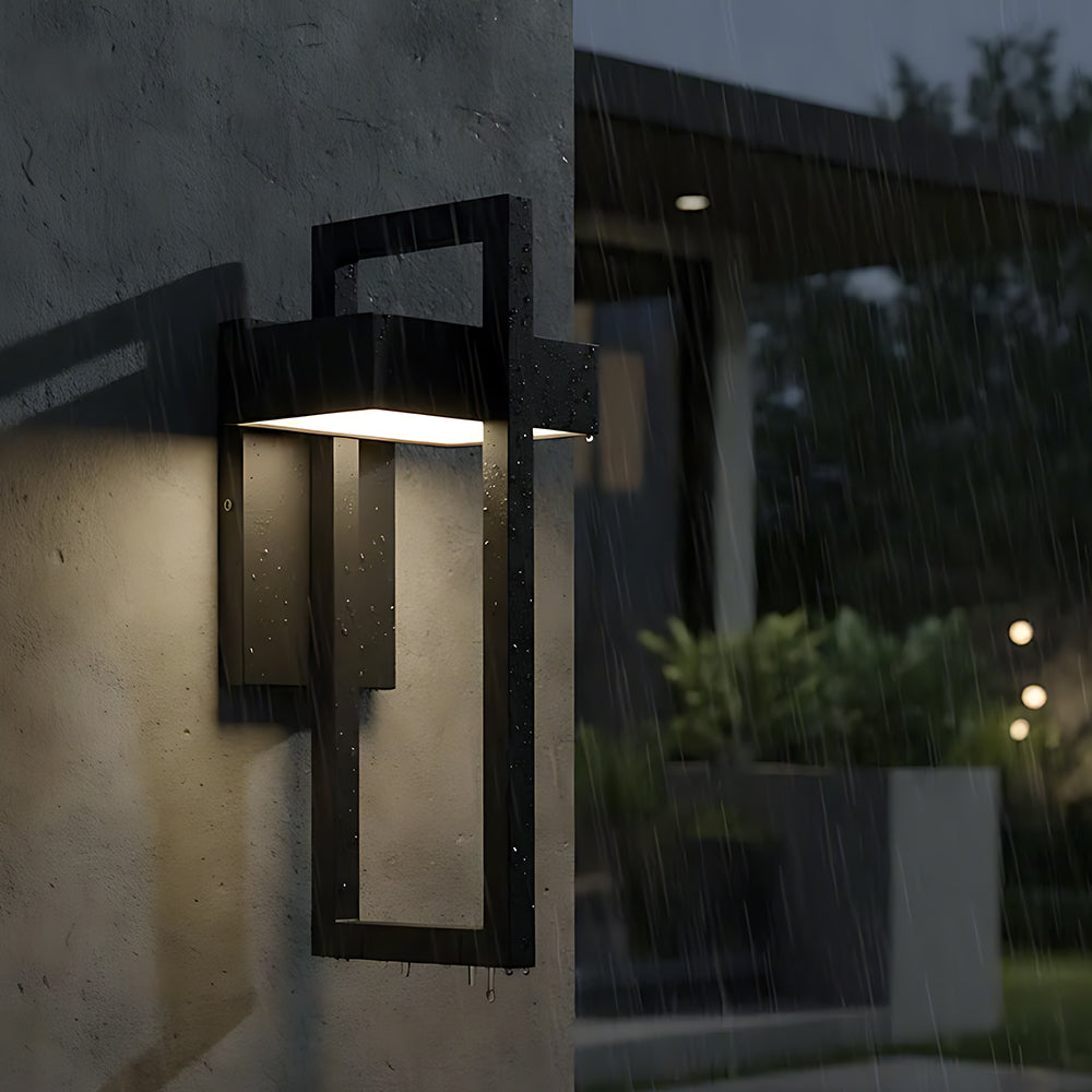 Modern Minimalist Square Outdoor Stainless Steel LED Wall Lamp