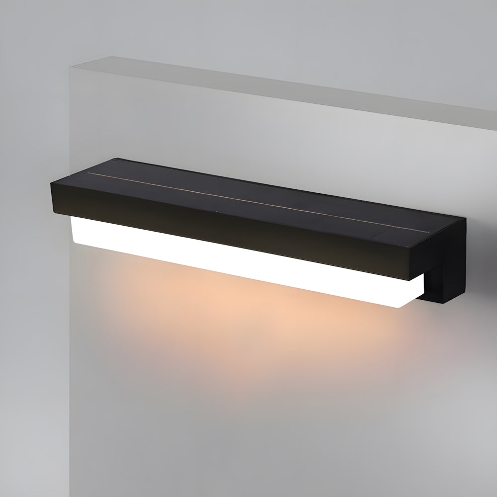 Modern Minimalist Black Acrylic Solar LED Outdoor Wall Light