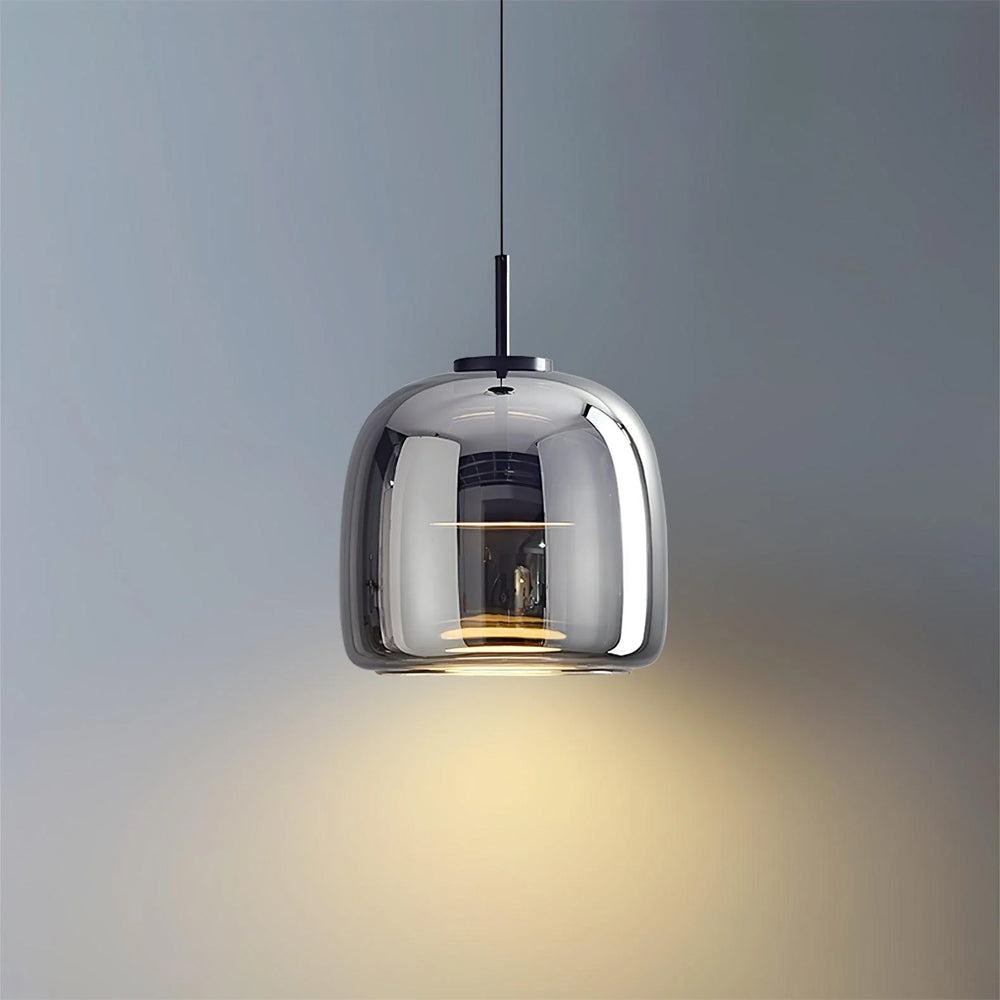 Simple Nordic Smoked Glass LED Kitchen Pendant Light