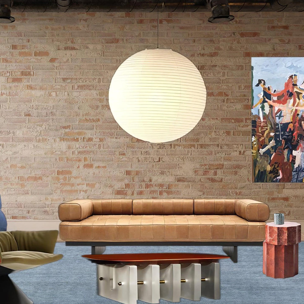 Mid-Century Modernist Cotton Paper Suspension Pendant Lights