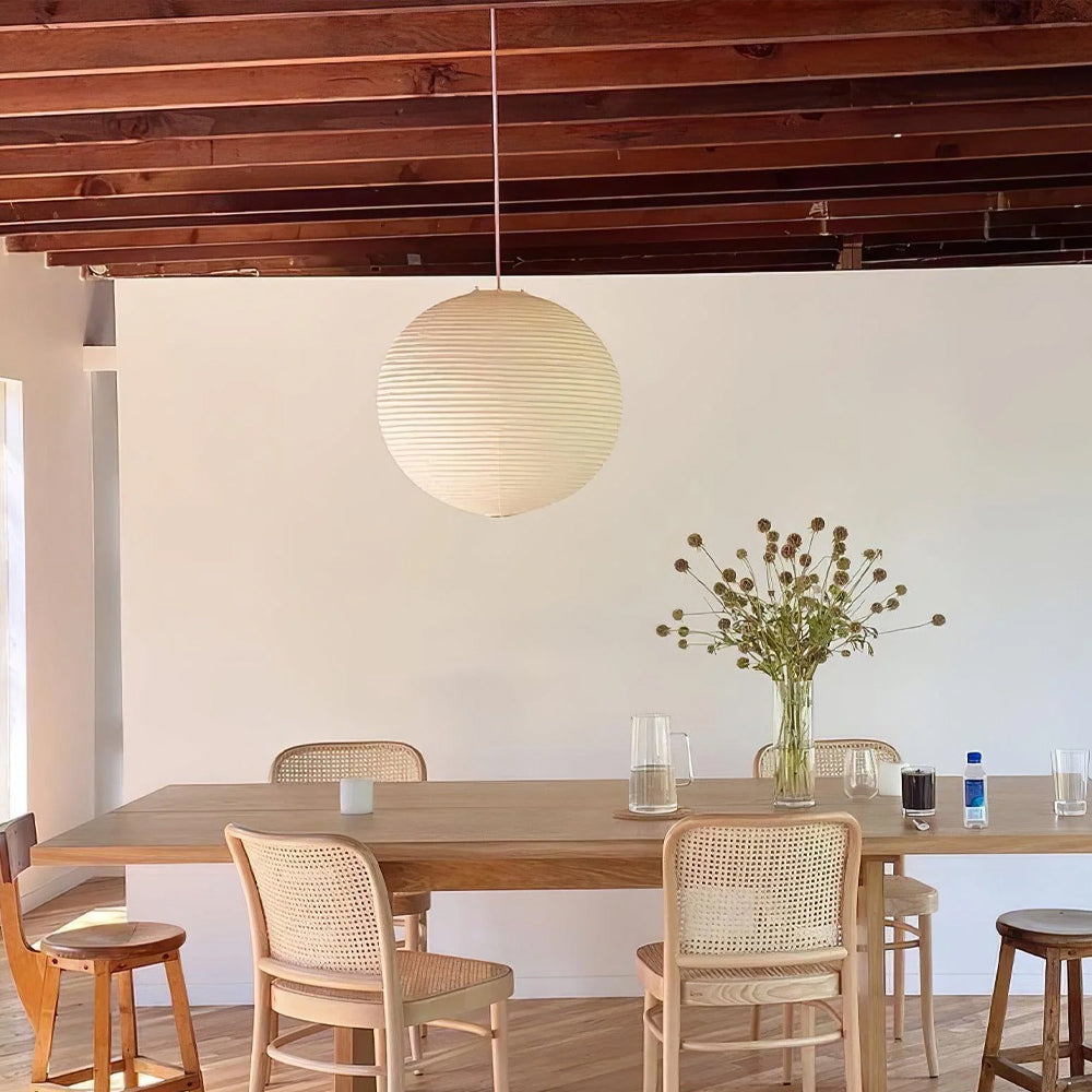 Mid-Century Modernist Cotton Paper Suspension Pendant Lights