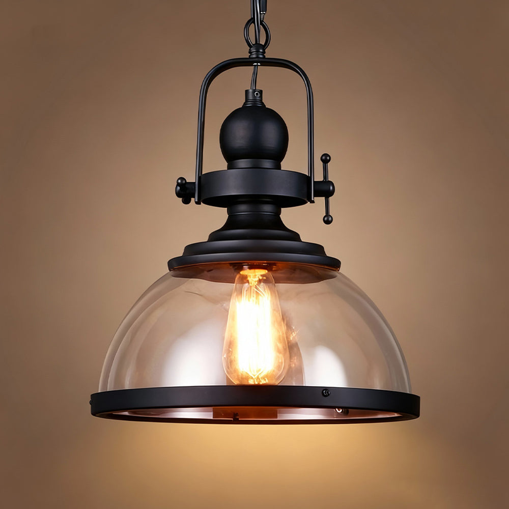 Mid-Century Retro Glass Iron Industrial Pendant Lights