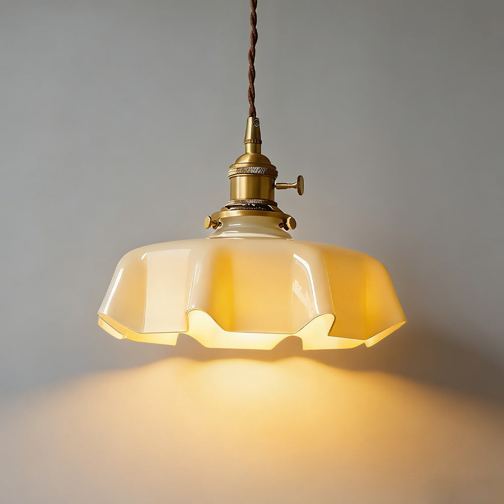 French Exquisite Floral Glass Pendant Light