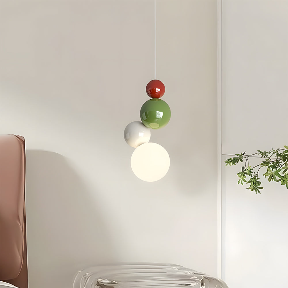 Modern Minimalist Cream Style Creative Rotational Molded String Of Beads Pendant Light