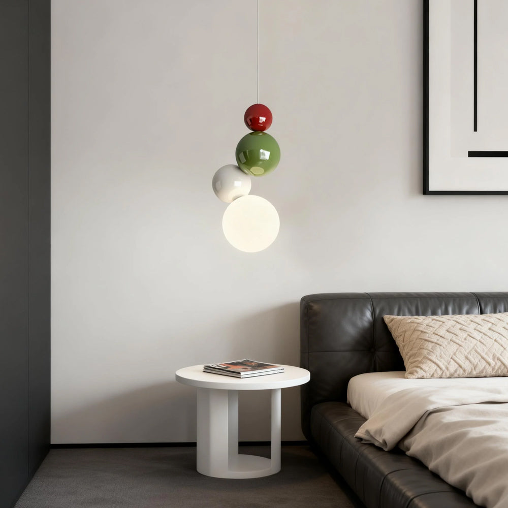 Modern Minimalist Cream Style Creative Rotational Molded String Of Beads Pendant Light