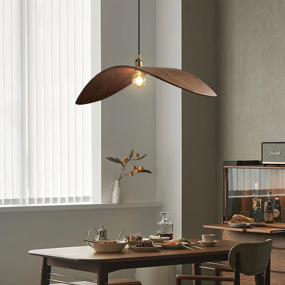 Vintage Wabi-Sabi Style Wooden Pendant Light