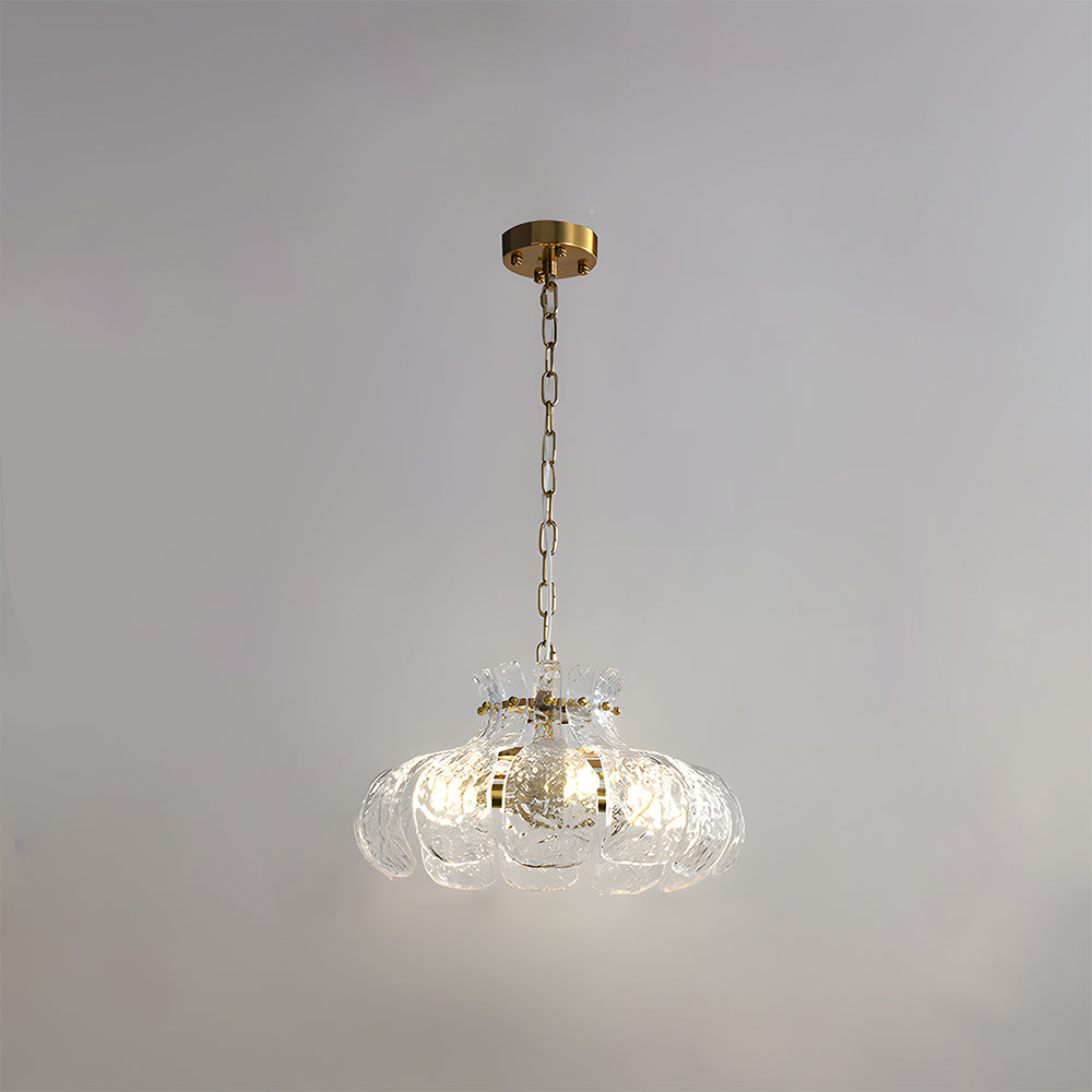 French Light Luxury Romantic Bud-Shaped Glass Pendant Light