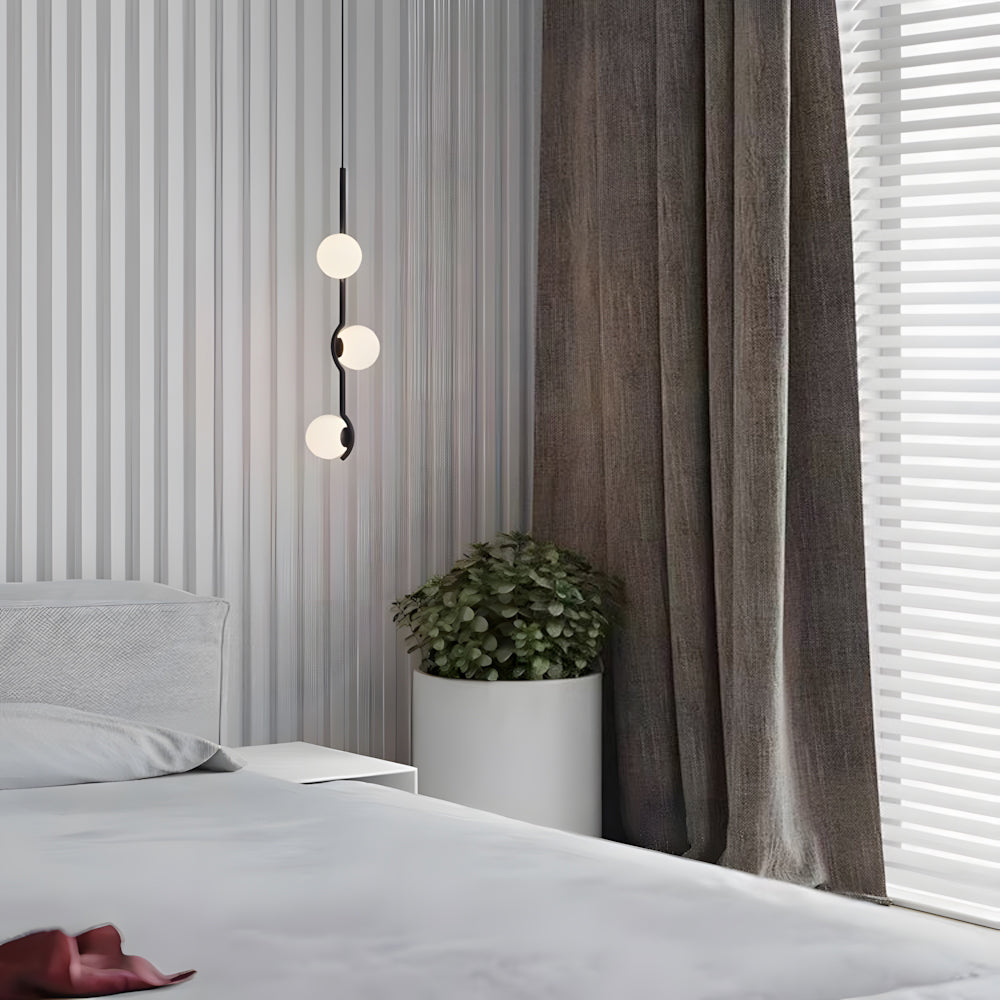 Modern Minimalist Linear Ball Glass Pendant Light