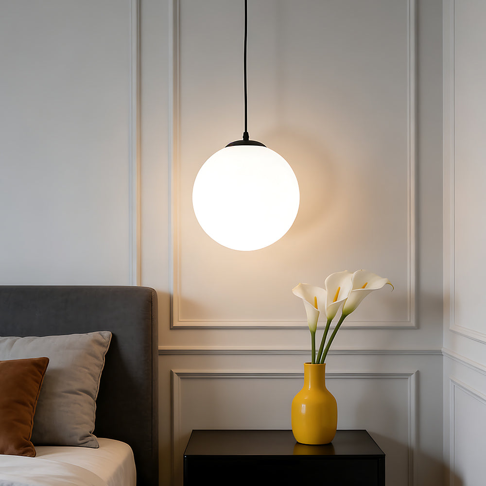 Modern Minimalist High-Brightness White Acrylic Globe Pendant Light