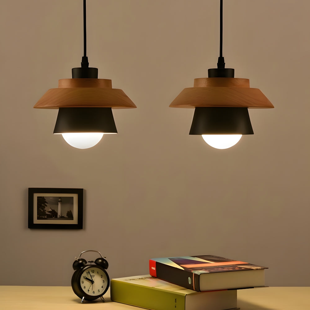 Nordic Minimalism Creativity Tiered Wooden Pendant Light