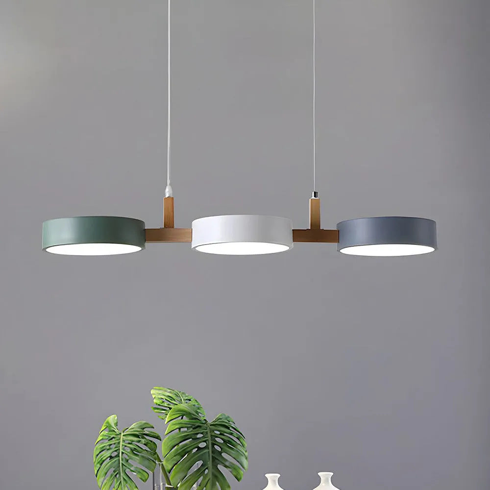 Macaron Color Three Heads Nordic Farmhouse LED Dining Room Pendant Light