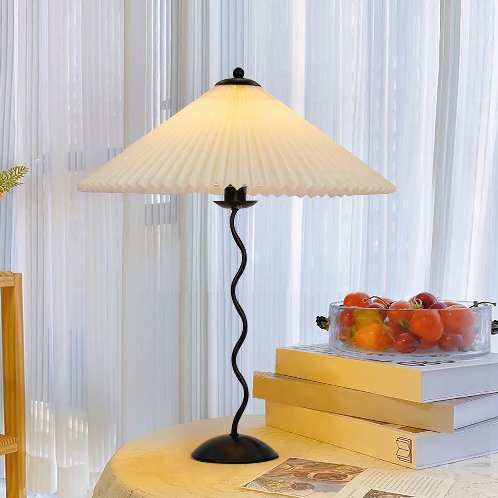 Nordic Style Origami Gold Brass Umbrella Pleated Table Lamp