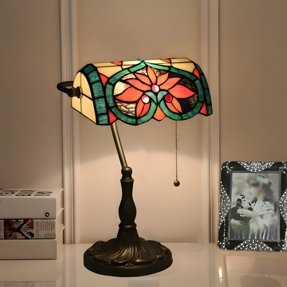 Retro Elegance Colorful Tiffany Metal Table Lamp