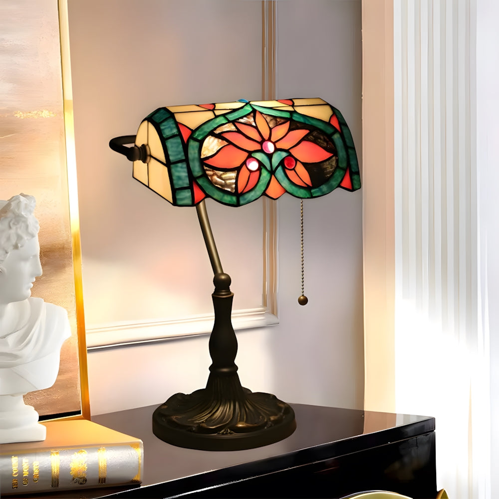 Retro Elegance Colorful Tiffany Metal Table Lamp