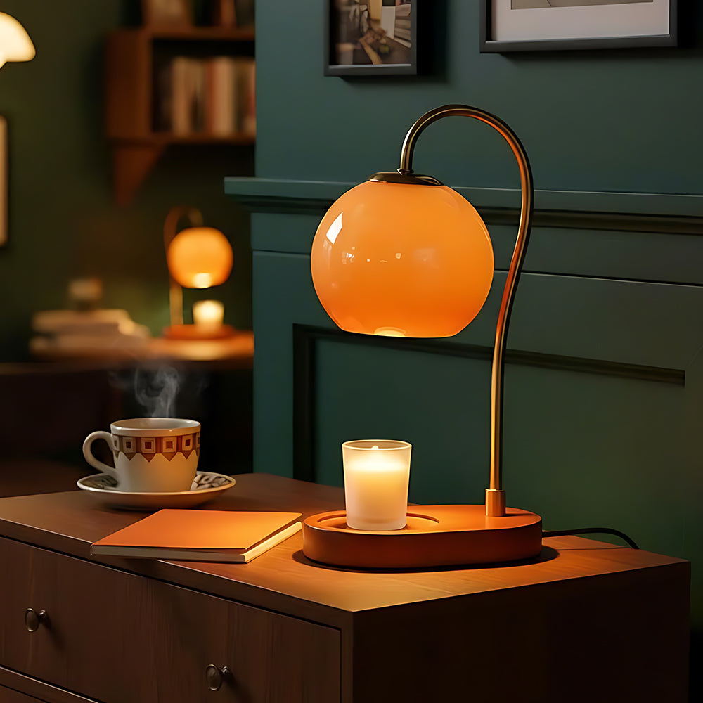 Romantic Round Sunset Glass Candle Warmer Lamp