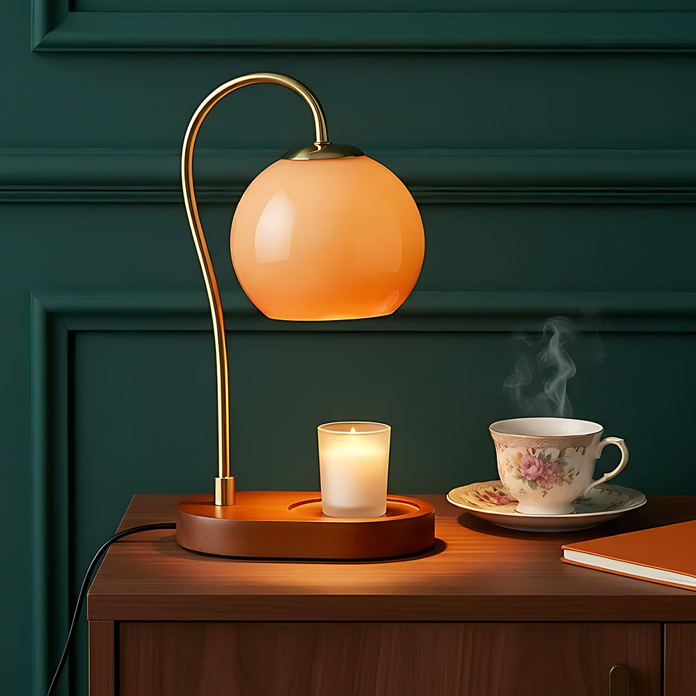 Romantic Round Sunset Glass Candle Warmer Lamp