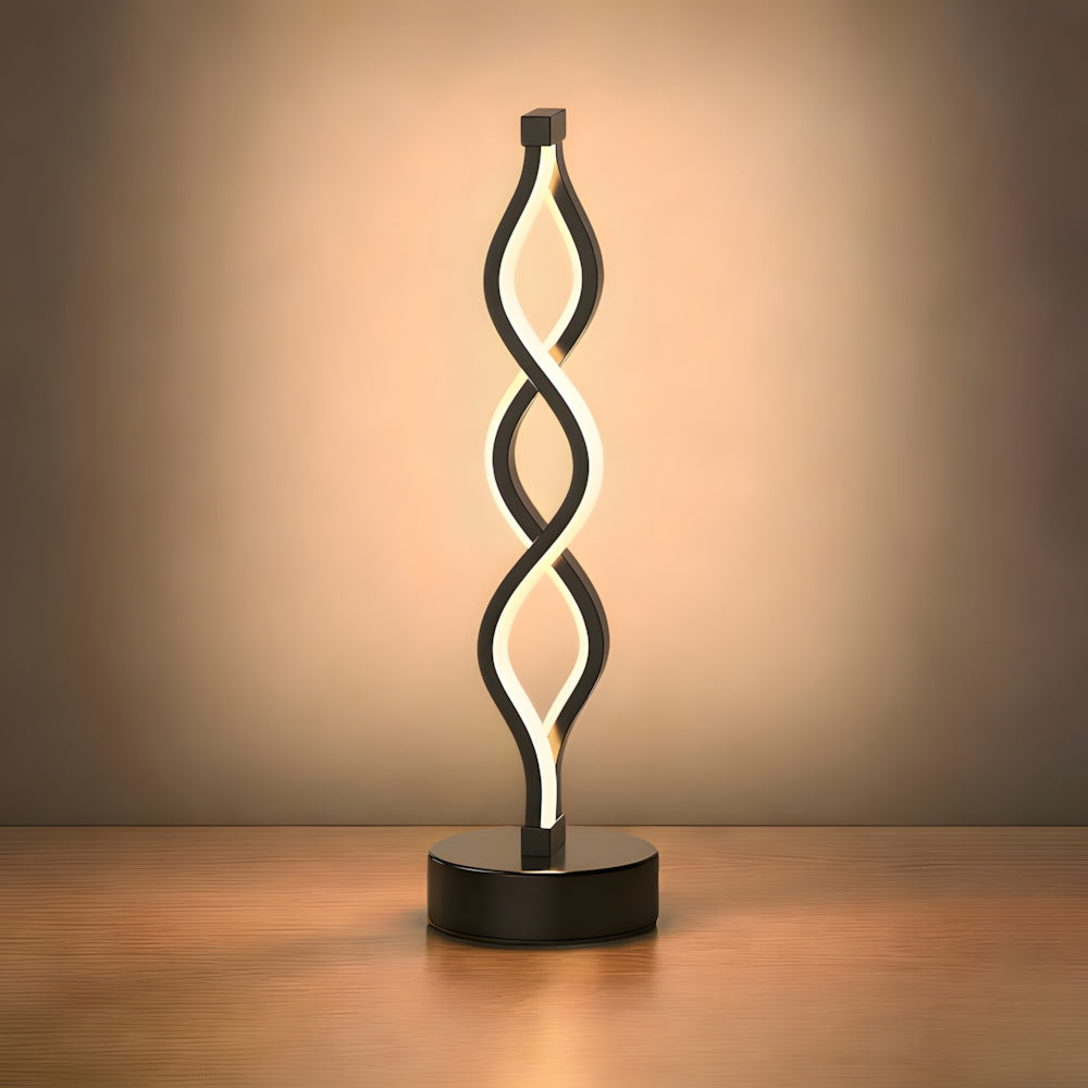 Modern Creative Spiral Wave lron LED Table Lamp